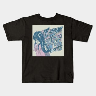 Korean illustration aesthetic Kids T-Shirt